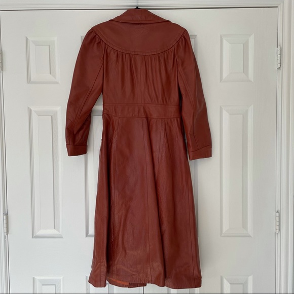 Vintage genuine leather rust trench coat women’s - Picture 2 of 13